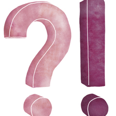 Ett frågetecken och ett utropstecken.