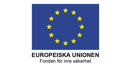 Logga med EU:s profil med texten Europeiska Unionen Fonden för inre säkerhet