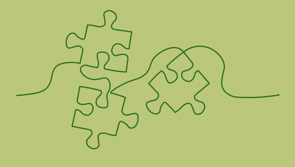 Illustration av pusselbitar i grönt