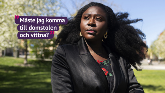 Annons med kvinna som tänker Måste jag komma till domstolen och vittna?